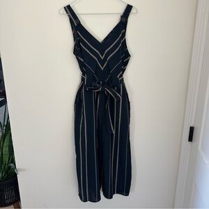 Universal Thread Navy Jumpsuit with Tan Accents
